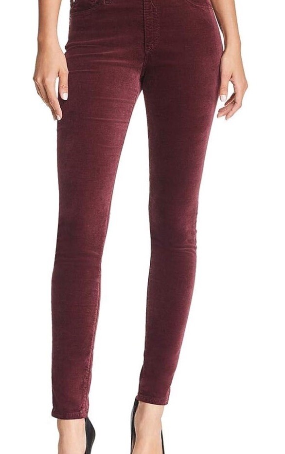American Eagle Women’s Burgundy Corduroy Hi-Rise Jeans, Size 6, 100% Cotton