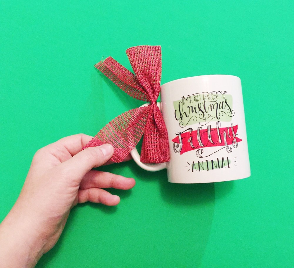 Funny Christmas Mug Merry Christmas Ya Filthy Animal Holiday Gift Cup