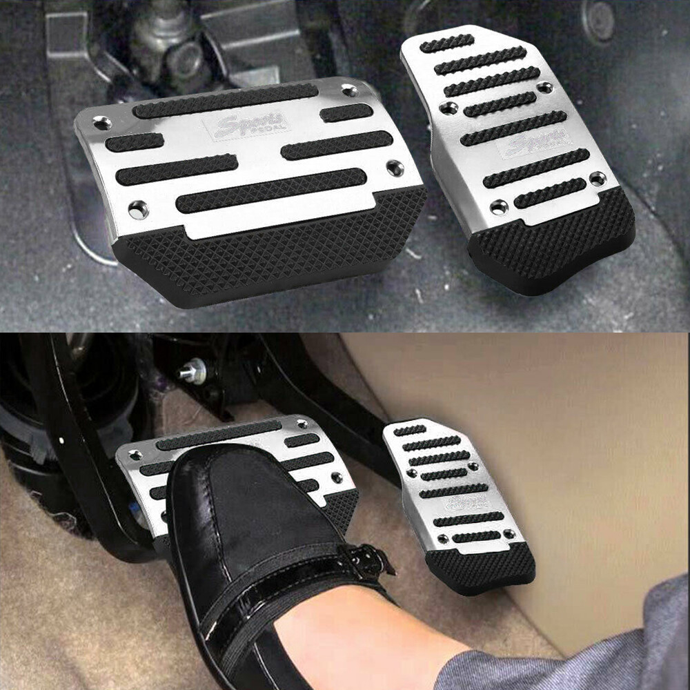 [SILVER] Non-Slip Gas Automatic Brake Foot Pedal Pad Cover Car Accessories Parts