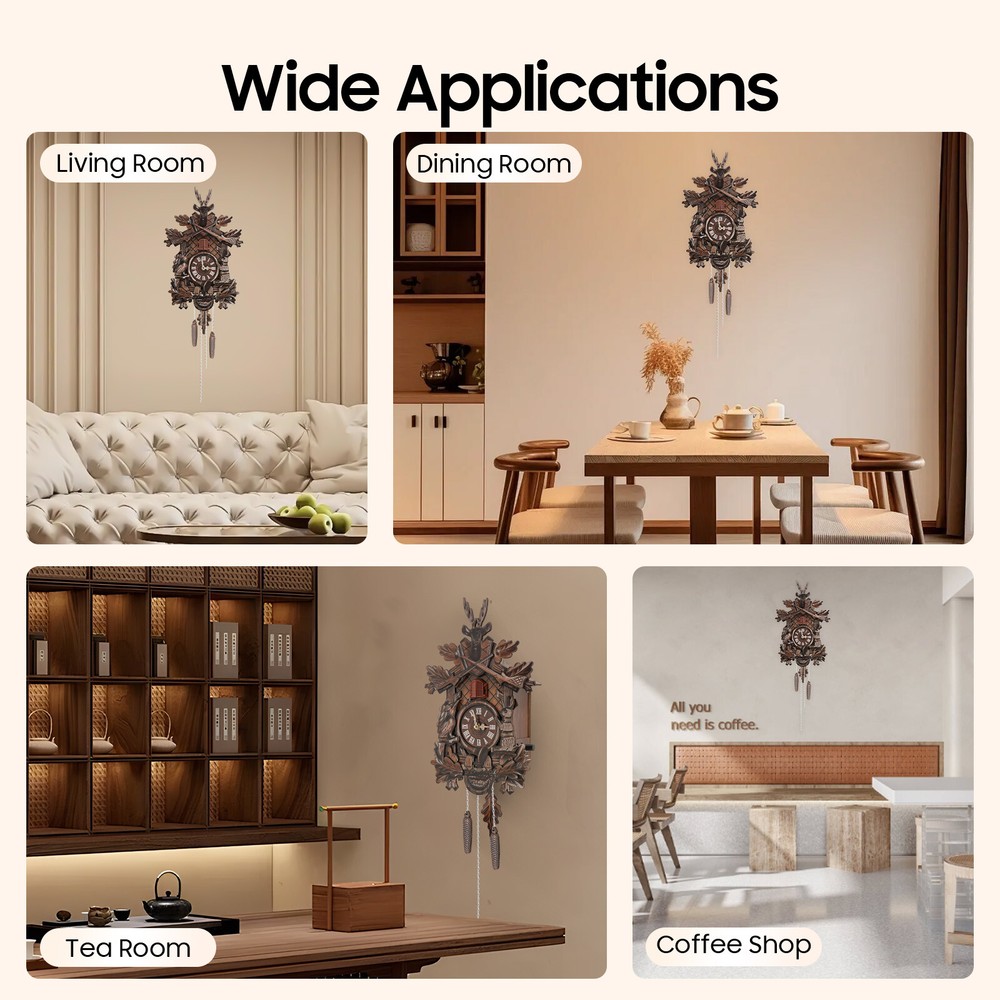 Vintage Black Forest Wooden Hunter Cuckoo Clock New in USA