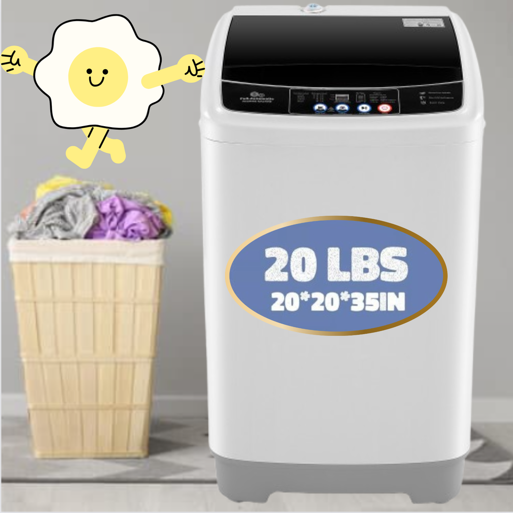 20Lbs Full Automatic Compact Washing Machine with Drain Pump for Home-image