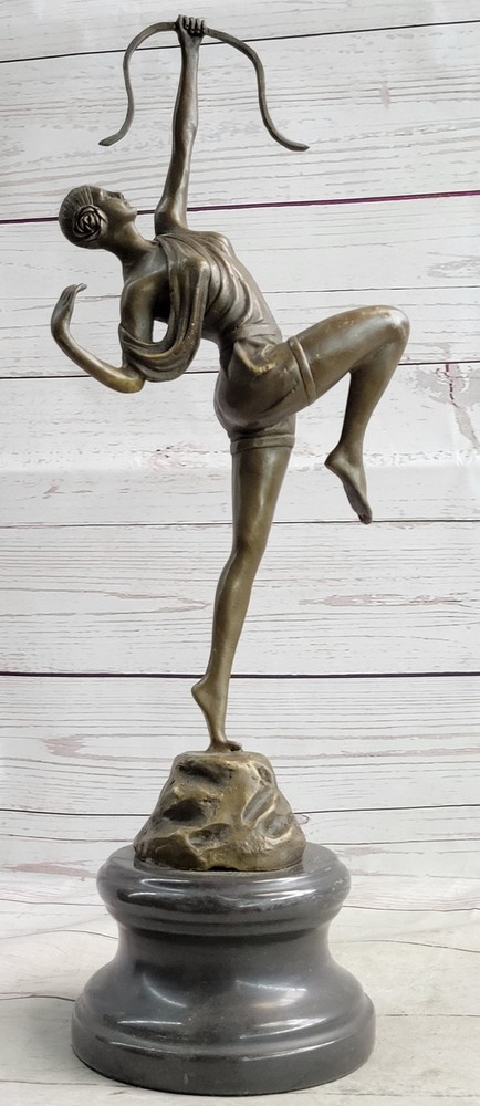 Diana the Huntress Greek Goddess Artemis Bronze Figurine Sculpture Statue Art NR