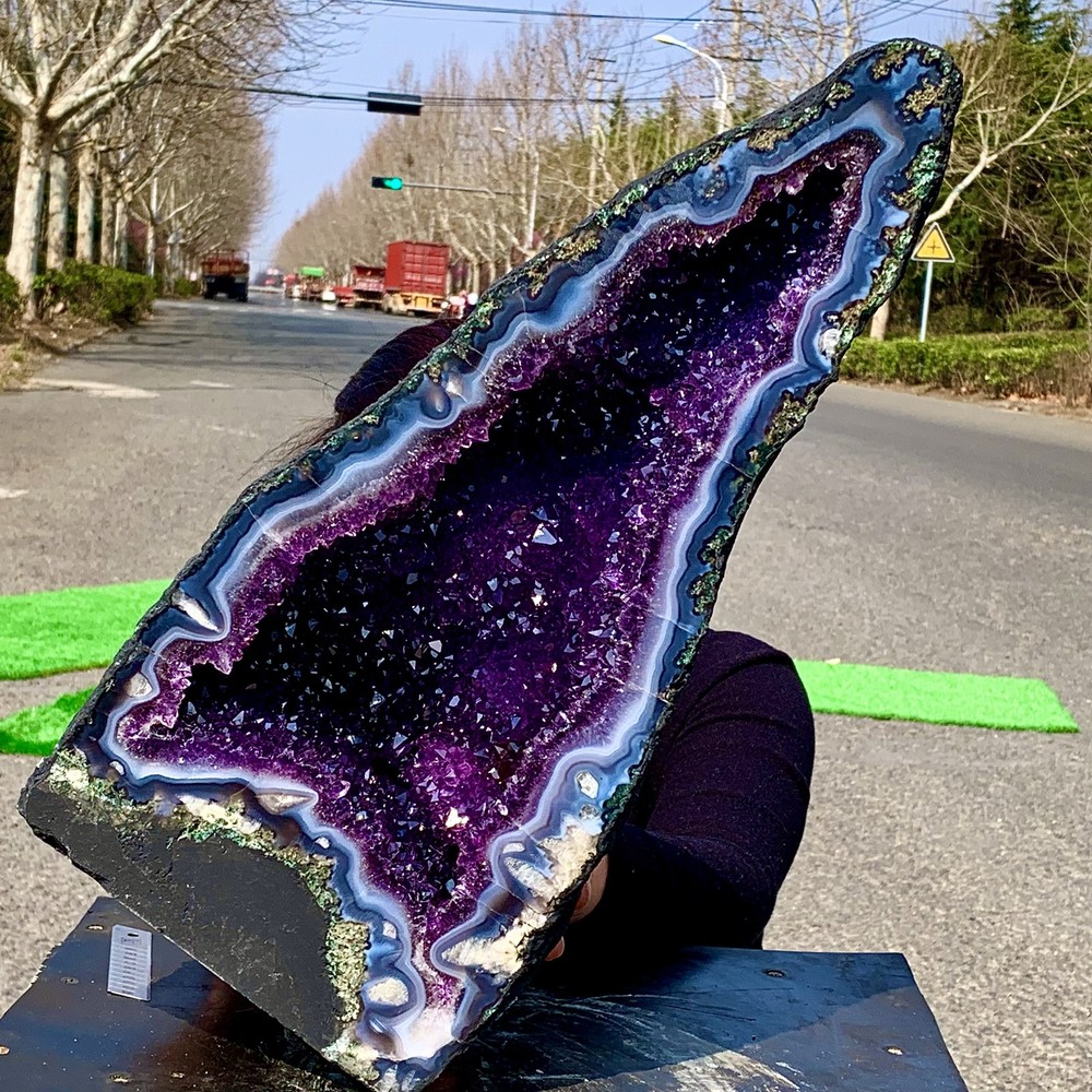 26.44LB Natural Amethyst agate geode quartz cluster crystal specimen Healing
