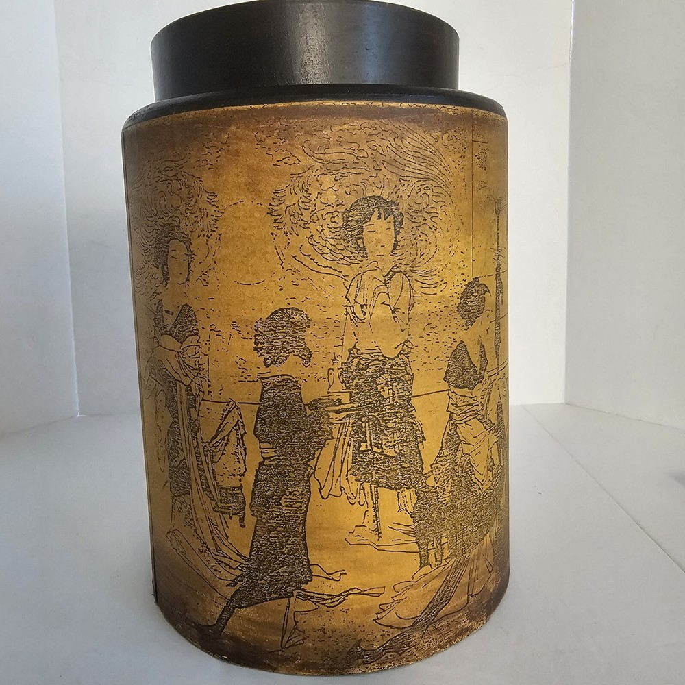 Asian Bamboo Round Trinket Box With Lid - World Market Handmade Decor