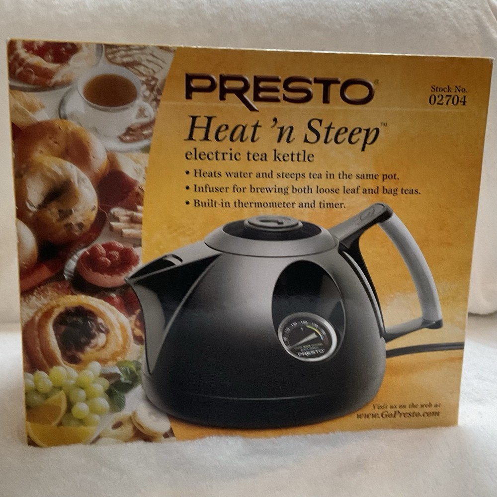 Presto Heat n Steep Electric Tea Kettle New Sealed Box Model 02704