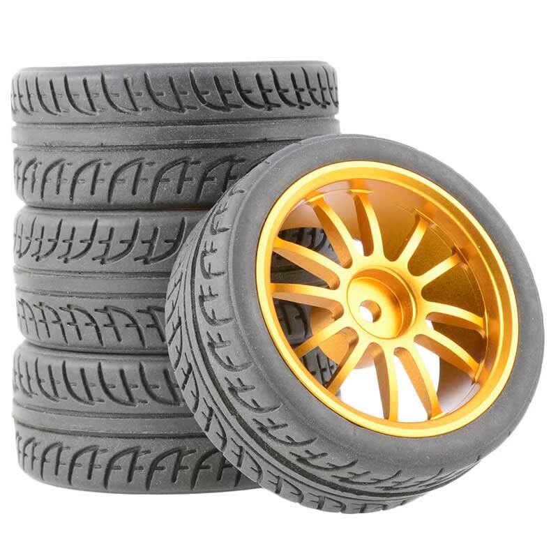 1/10 Scale Onroad RC Car Aluminum Wheels Rims Tires for Yokomo MST Sakura HPI Tamiya