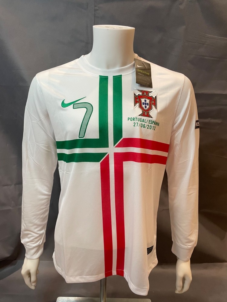 Ronaldo #7 Retro Away Portugal 2012 Long Sleeve Jersey Mens Large Size