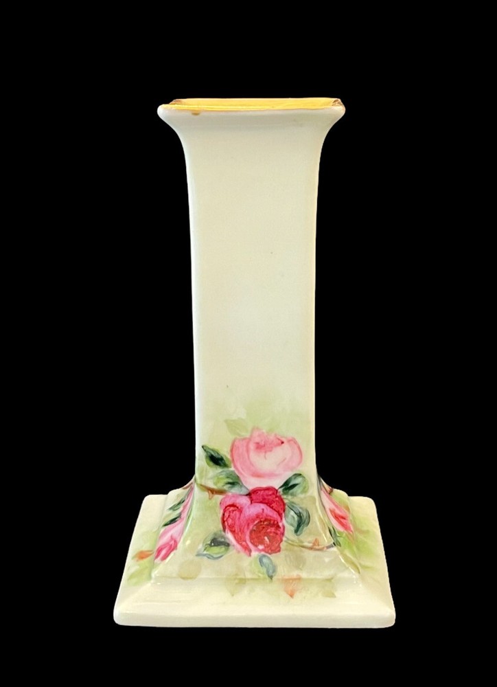 Antique O&EG Royal Austria  Floral Hand Painted Porcelain Vanity Hat Pin Holder