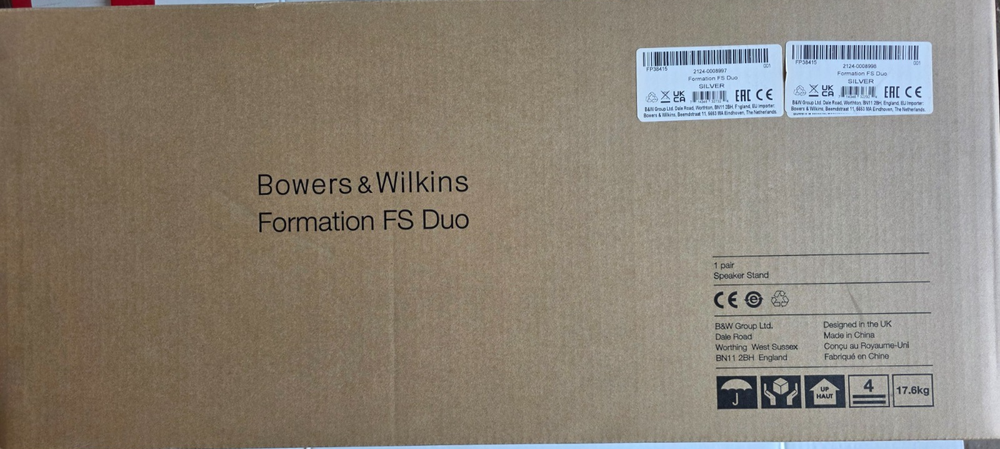 Bowers & Wilkins Formation DuoSpeaker Stands  (2-Pack) - Silver/ New / Unopened