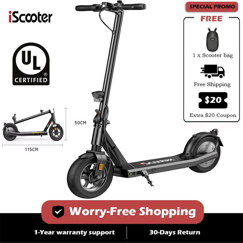 iScooter 500W Foldable E-Scooter with 10 Tires 30KM Range Adult Commuter Brand New