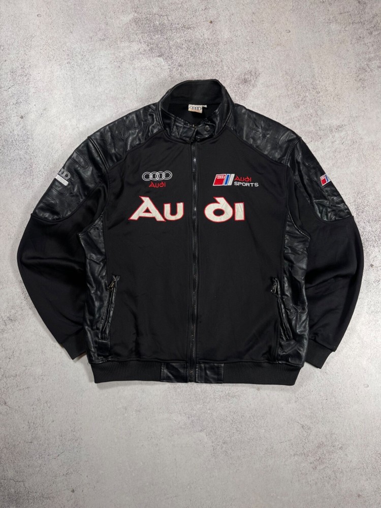 Audi Sports S-Line Men's Vintage Zip Jacket F1 Racing Embroidered