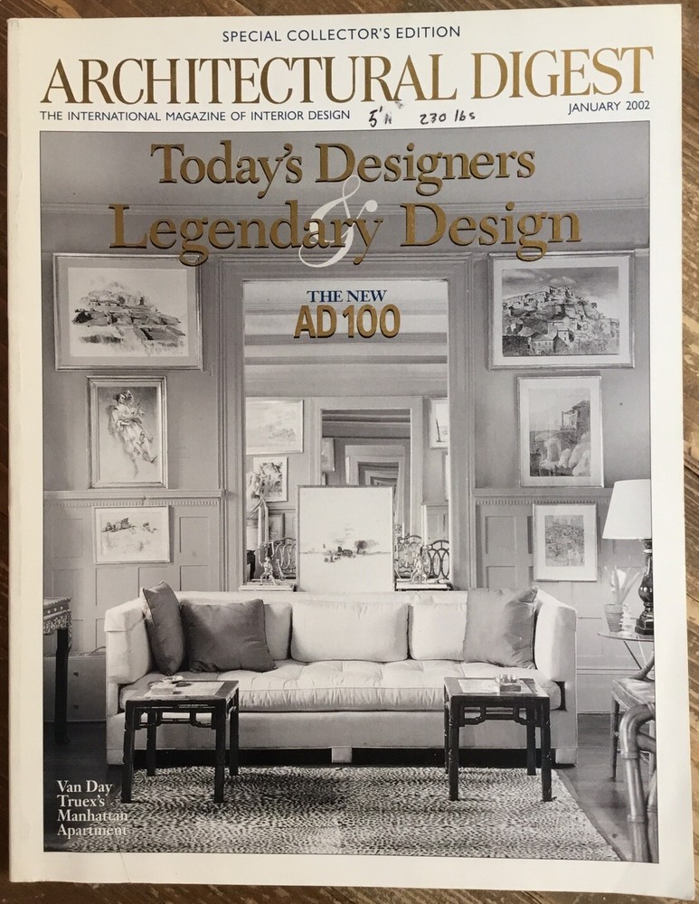 Architectural Digest January 2002 Today's Designers Legendary Design New AD 100