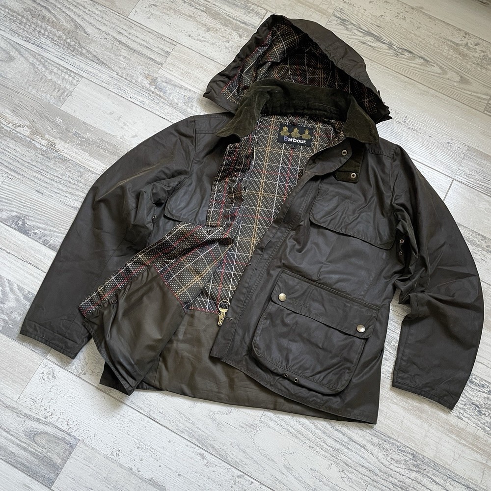 2013 Rare Men's Barbour Wax SMU Gladwell Hooded Jacket Size Large