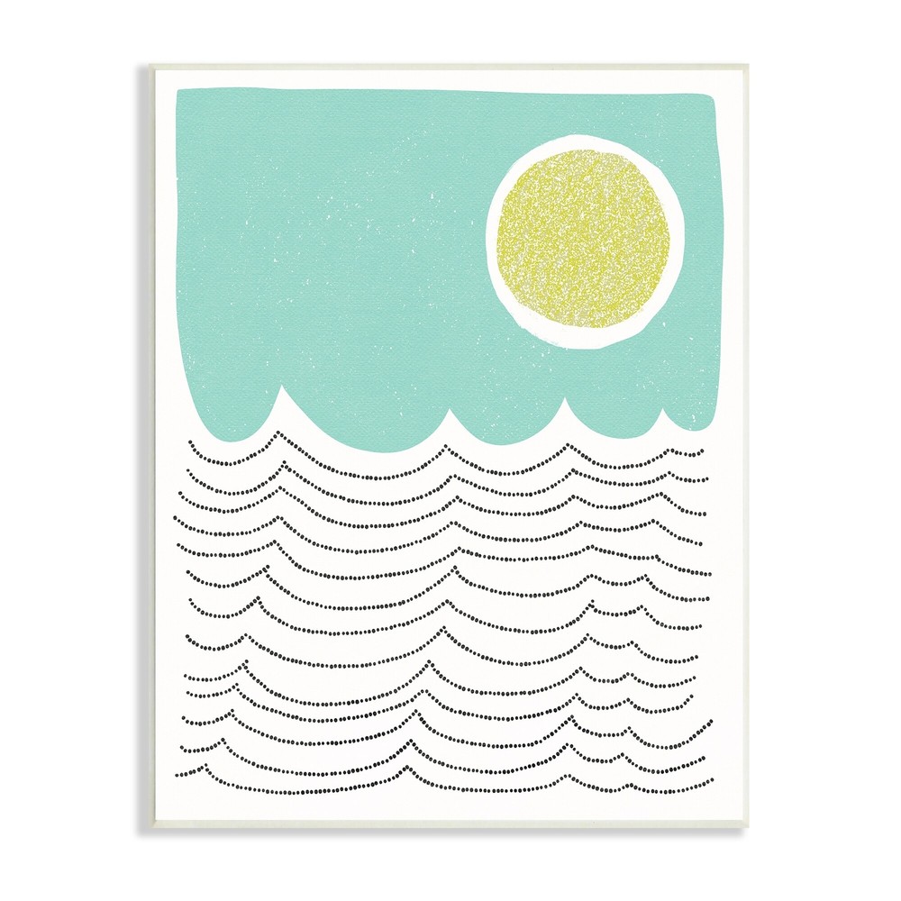 Stupell Sun Rising over Ocean Waves Abstract Dotted Lines  10 x 15