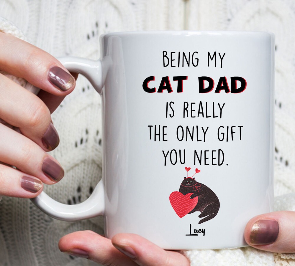 Personalized Being My Cat Dad Mug Funny Cat Mug Happy Father Day Gift  Mug For