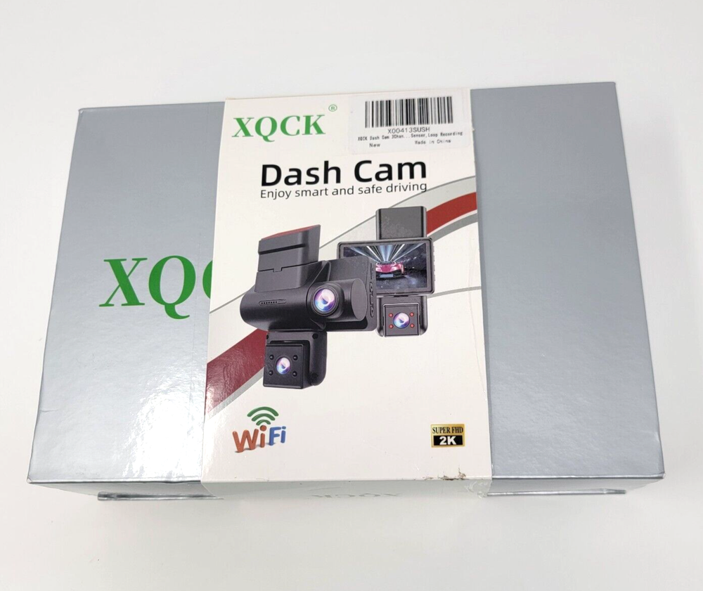 XQCK Dash Cam 3 Channel Front & Rear Inside 2k+1080P+1080P+1080P Dual Dash Cam