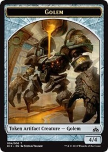 MTG Rivals of Ixalan 10 Golem Tokens 004 NM-Mint Condition English