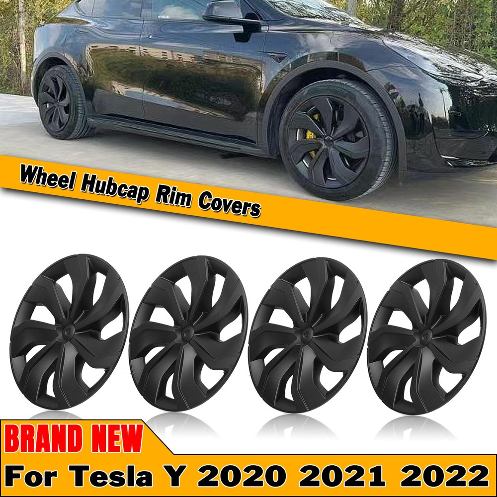 Tesla Model Y 19-Inch Matte Black Wheel Hubcaps for 2020-2024  