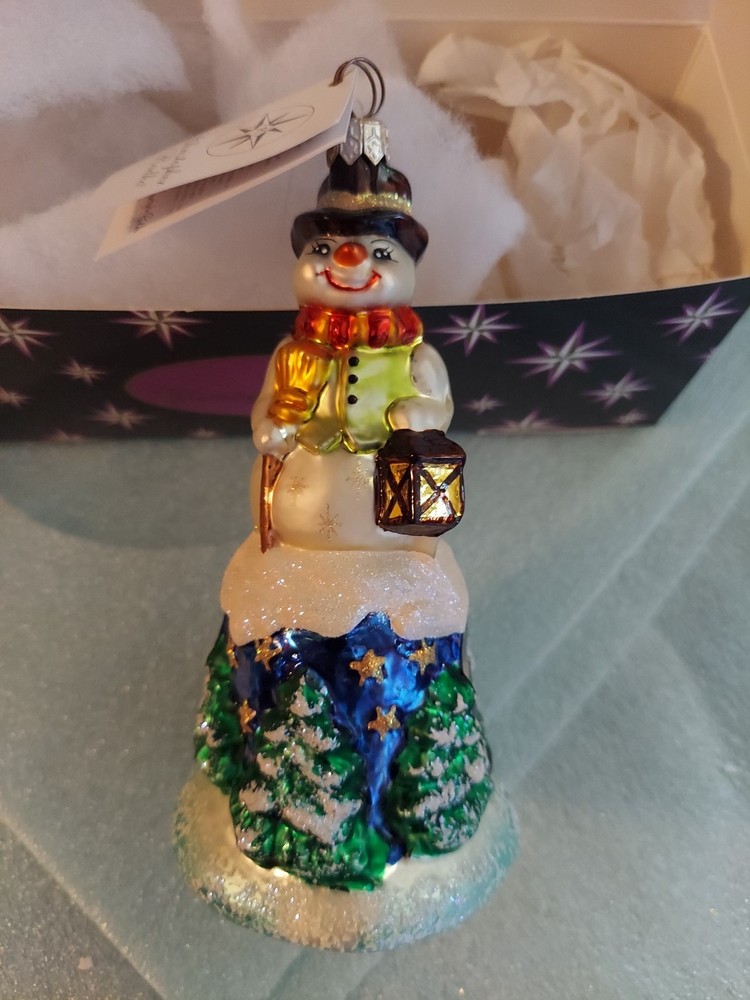 Christopher Radko  Snow Bell Glass Ornament  NIB.   RT