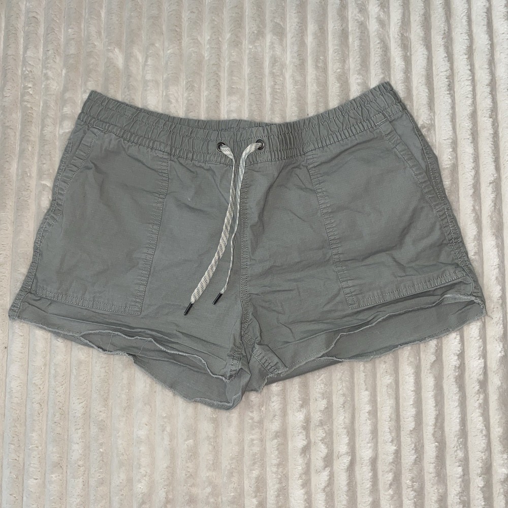 Vuori Womens Vintage Ripstop Stretch Shorts Gray Size M Outdoor Cutoff Drawstring