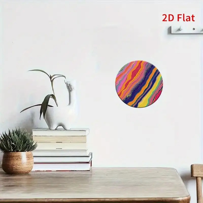Vibrant Marble Pattern Round Aluminum Metal Art