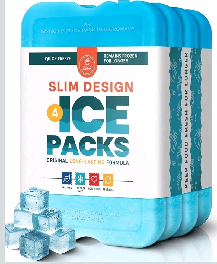Healthy Packers Ice Packs for Lunch Boxes & Coolers - Freezer Packs