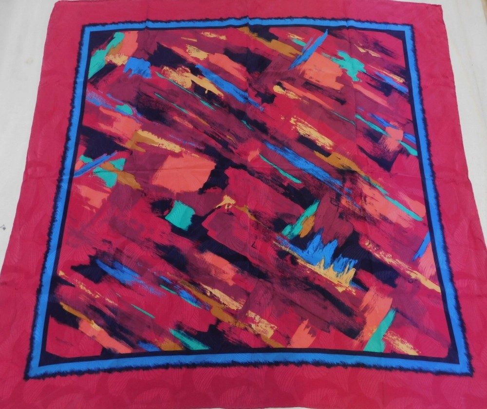 Foulard 100% Pure Silk Vintage Woman (1391) 3.15ft x 3.28ft