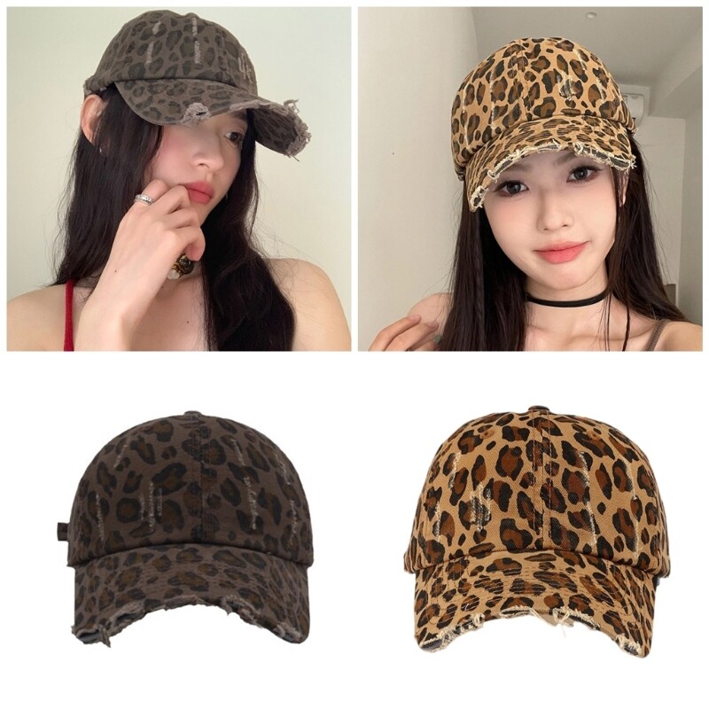 Leopard Print Women Sun Caps Trendy Comfortable Baseball Hat Popular Headwear