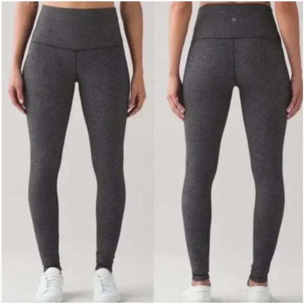 Lululemon Wunder Under Hi-Rise Leggings in Heathered Black Size 6