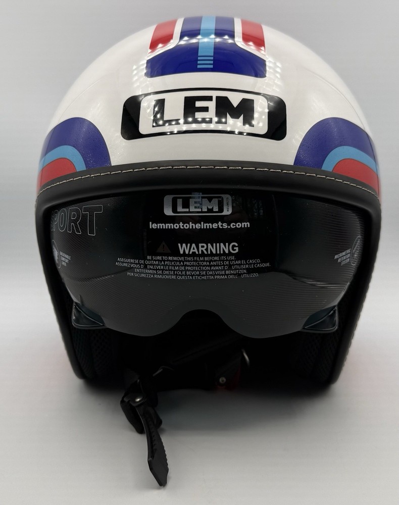 LEM Custom Rider Medium Open Face Helmet Retro Flip Shield DOT Certified New