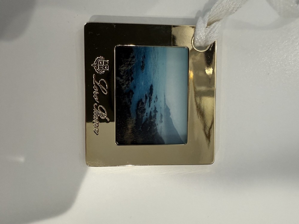Loro Piana Gold Bag Charm Photo Frame Logo RARE 2025 Authentic