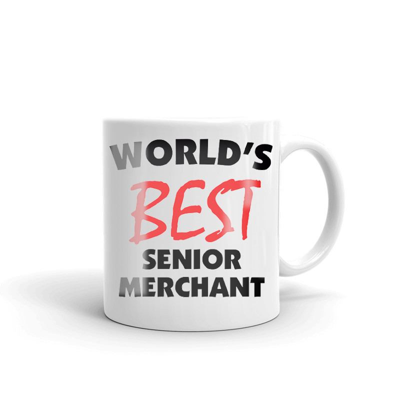 World's Best Senior Merchant Coffee Tea Ceramic Mug Office Work Cup Gift