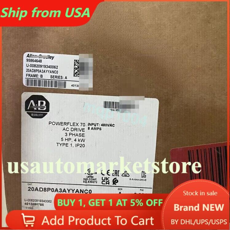 1 PCS New Factory Sealed Allen Bradley 20AD8P0A3AYYANC0 Free Shipping