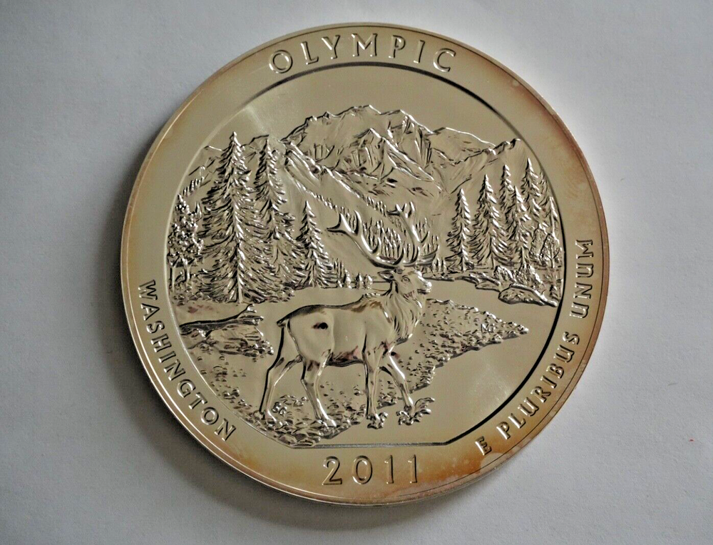 SILVER 5 OUNCE AMERICA THE BEAUTIFUL 2011 OLYMPIC .999 FINE