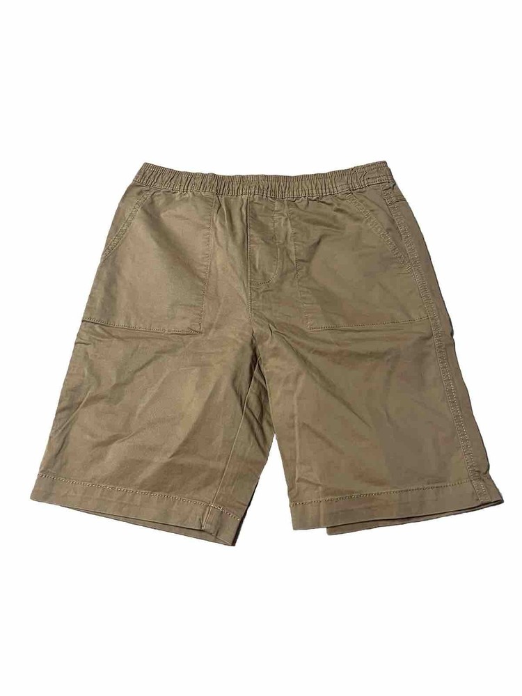 Members Mark Boys Khaki Woven Elastic Waist Shorts Size 14/16 New-image