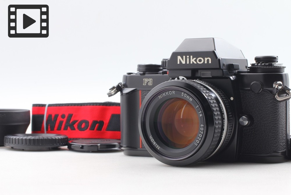 [N MINT w/Hood ] Nikon F3 Eye Level 35mm Film Camera 50mm 1.4 Ai Lens From JAPAN