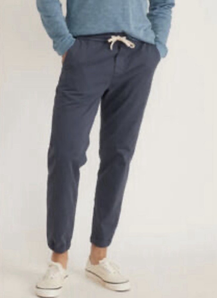 Marine Layer Men’s Organic Cotton Faded Navy Slim Fit Jogger Pants Size XL