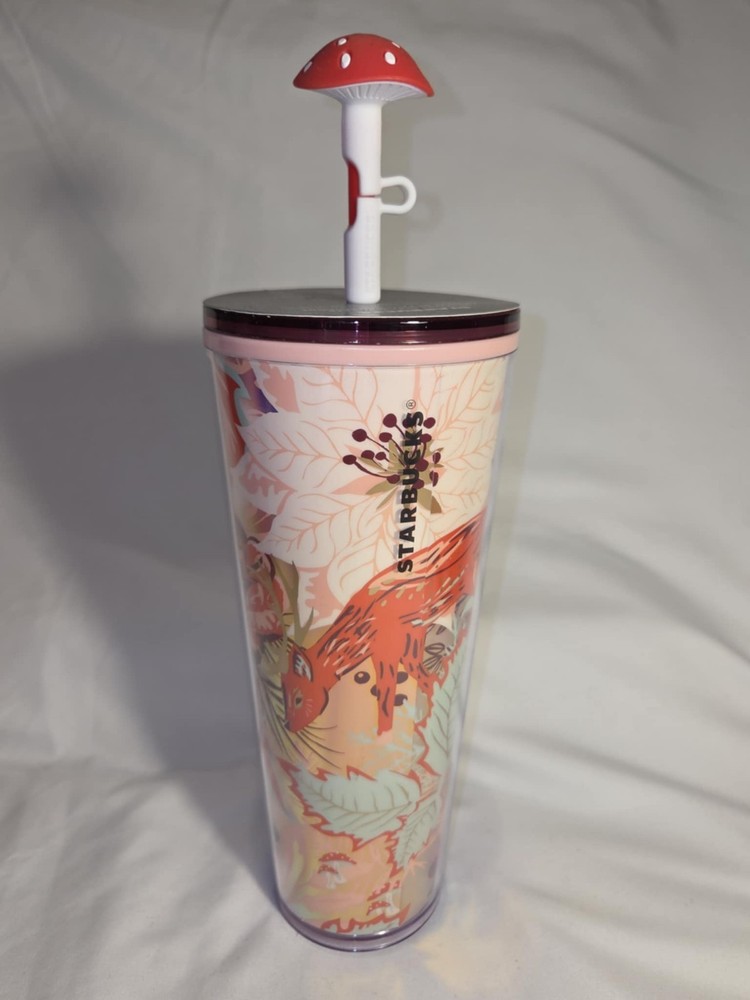 Starbucks 2022 Holiday Enchanted Forest Tumbler with Mushroom Straw Topper