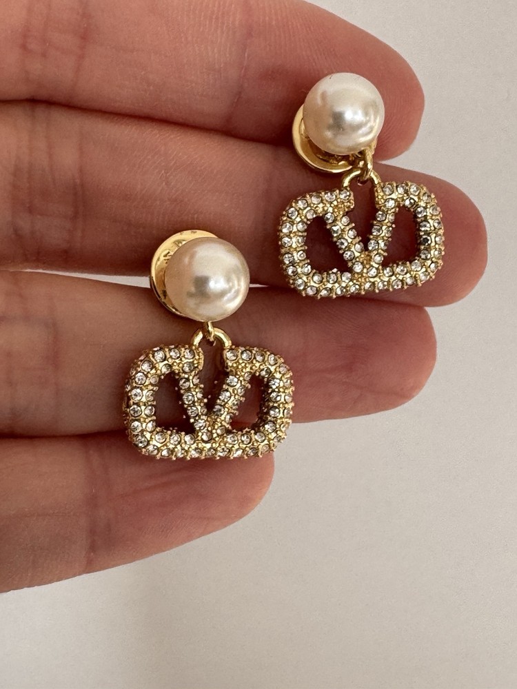 Valentino V logo Earrings. Authentic. Very Good Condition.