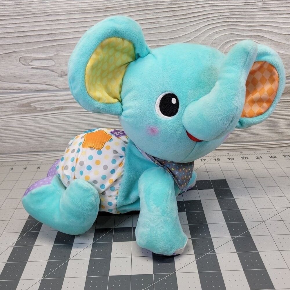 Vtech Interactive Crawling Plush Baby Elephant Toy Teaches Colors with Songs  