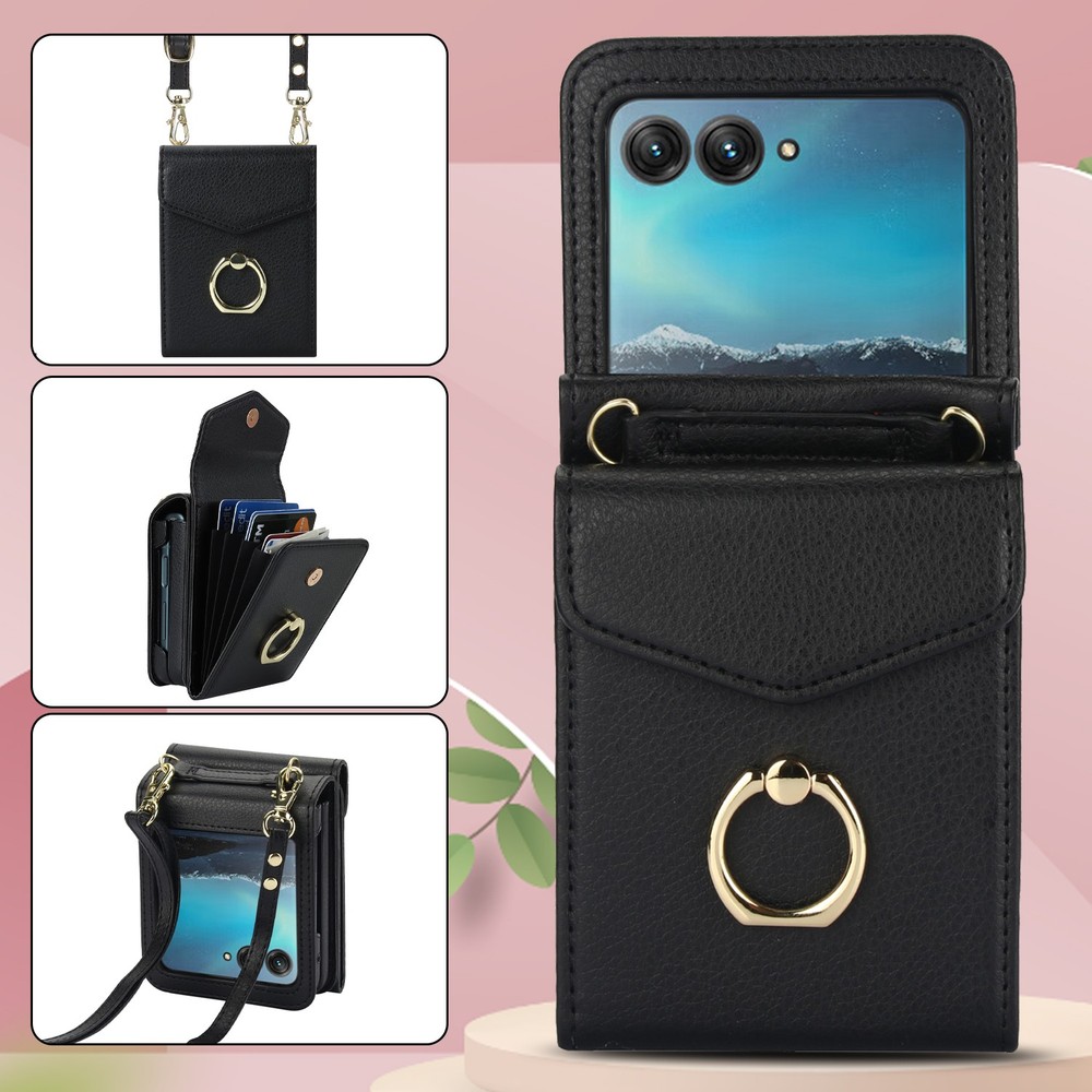 Fr Motorola Razr 60 Ultra/Razr Ultra 2025 Crossbody Wallet Case Ring Stand Cover