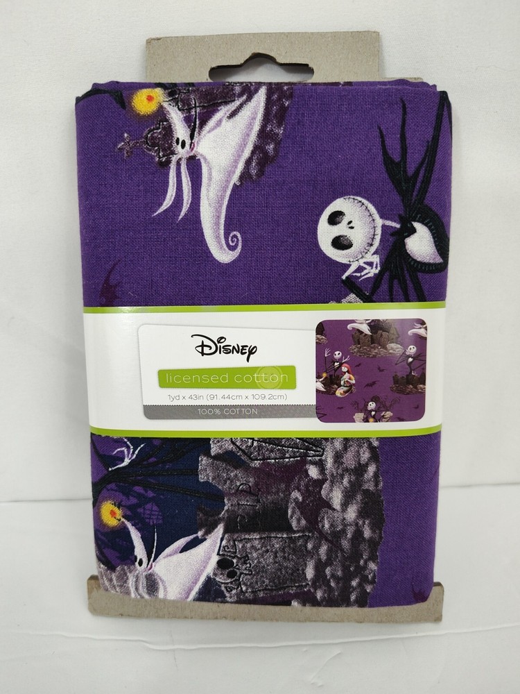1 Yd Disney The Nightmare Before Christmas Cotton Woven Fabric On Purple