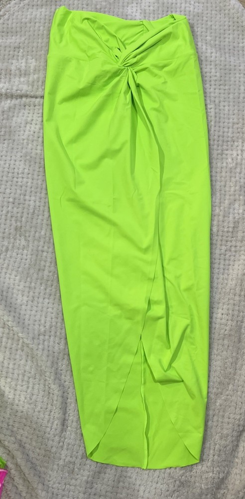 Skims Recycled Swim Sarong Skirt Size Medium Neon Green