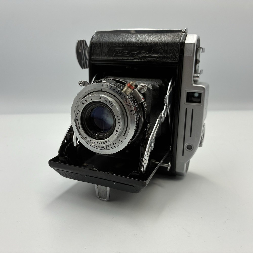 Konica Pearl III 6x4.5 Rangefinder Film Camera 75mm f/3.5 Lens JAPAN
