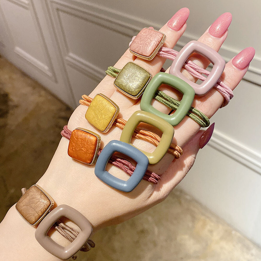 Elastic Beaded Sweet Rubber Band Ponytail Holder Hair Rings for Women