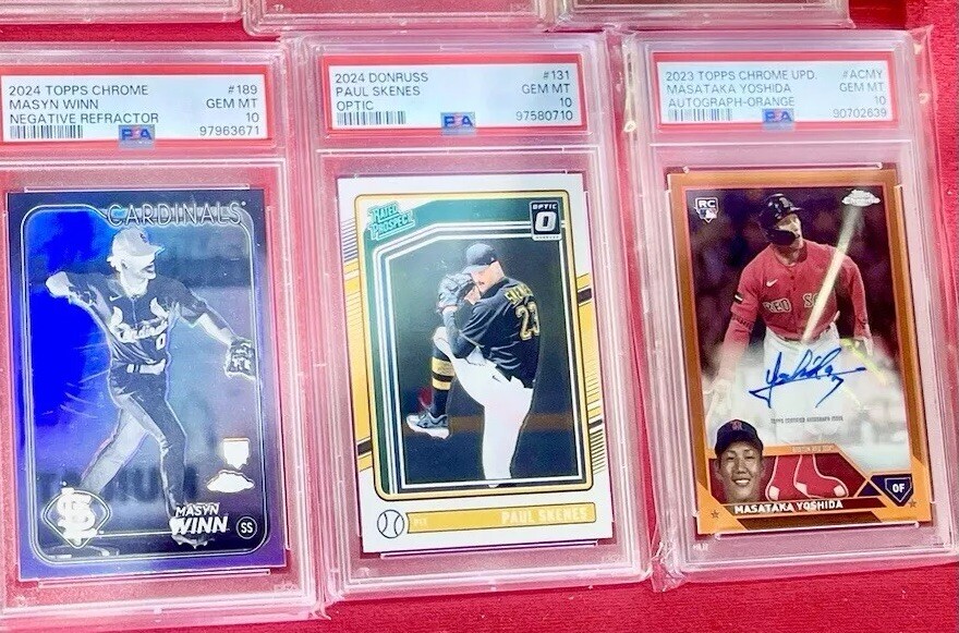 4 MLB PSA 10 Card Lot - Trout, Skenes, Winn, 1 Auto Gem Mint