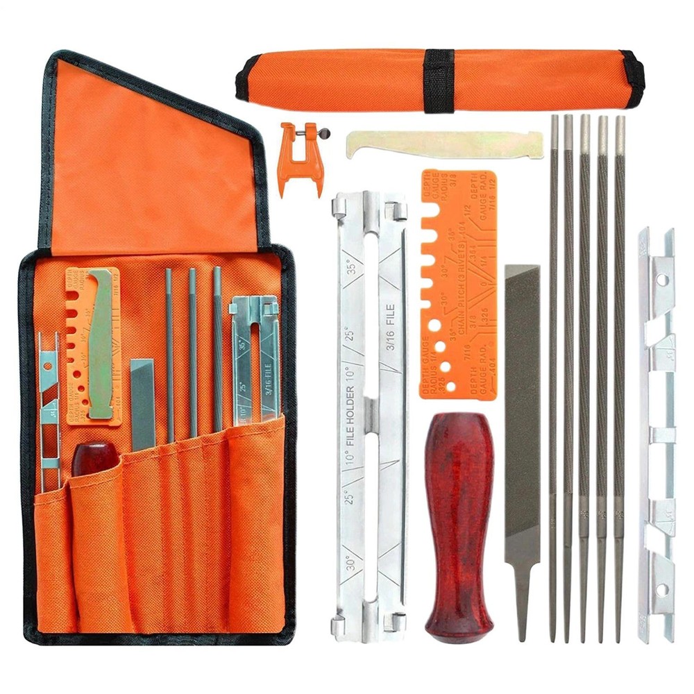 Chainsaw Sharpener 14 Pieces Chainsaw File With Storage Bag Grinders
