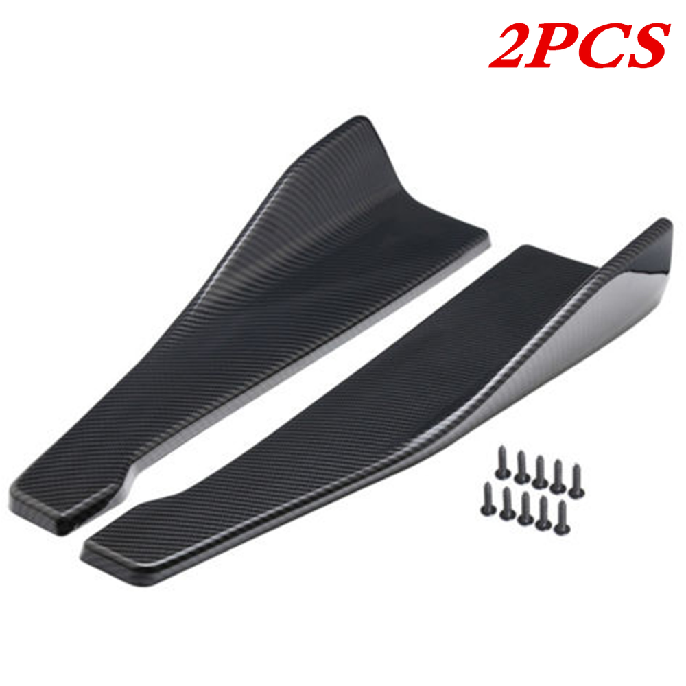 2Pcs Car Rear Bumper Lip Spoiler Splitter Side Skirt Extension ABS W/ 10pcs Bolt