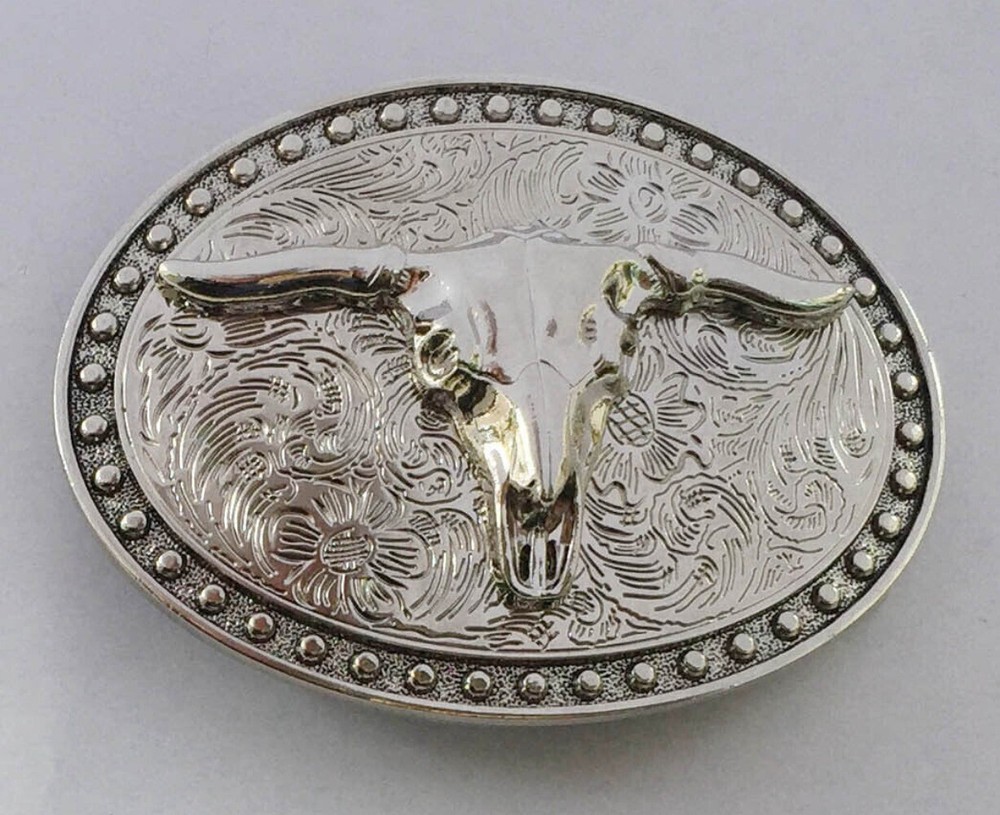 Vintage Bull Skull Western Cowboy Belt Buckle Men & Women Rodeo Casual Wear