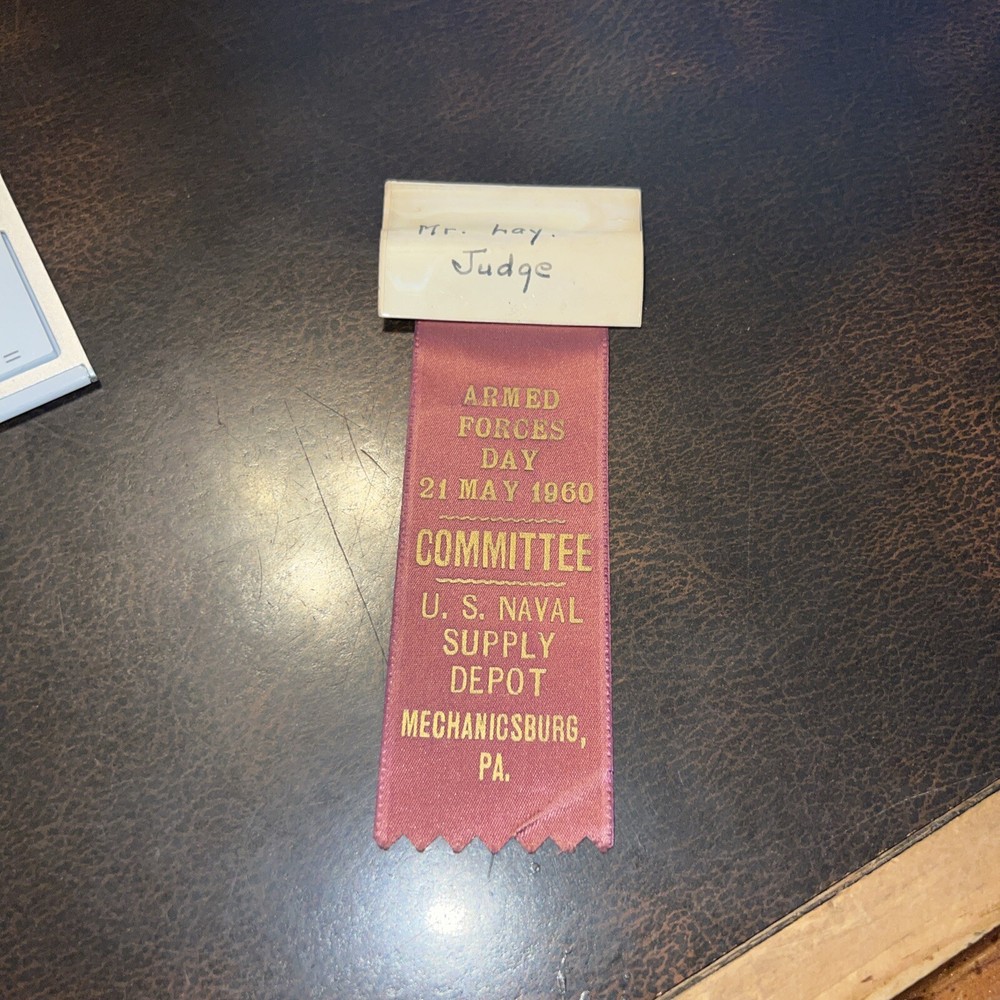 1960 Armed Forces Day US Naval Depot Mechanicsburg Committee Member Ribbon-image